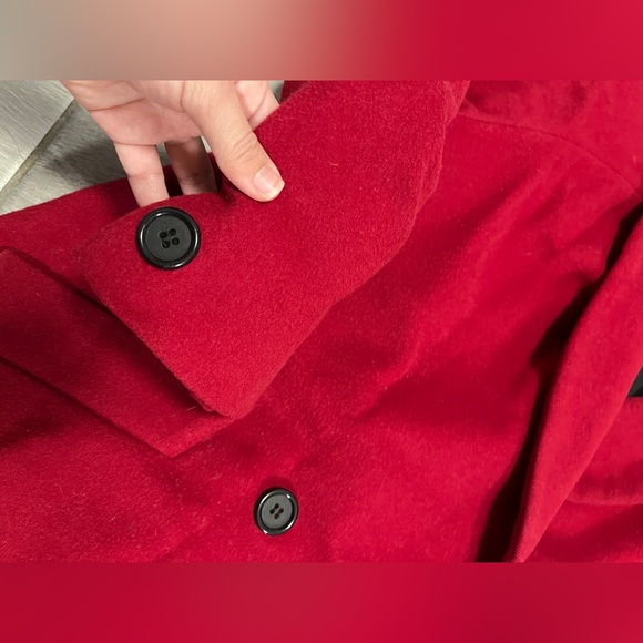 INTERNATIONAL SCENE Vintage Women’s Long Red Pure Wool Jacket, Size 12 - Picture 4 of 10
